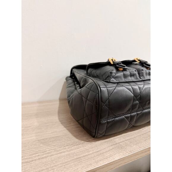 Christian Dior Caro Macrocannage Lambskin Medium Backpack Black - Picture 10 of 14